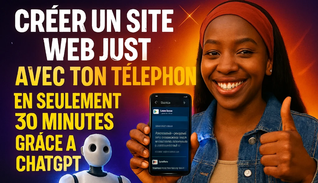 Images du totoriel IA - CRÉÉ UN SITE WEB EN 30 MINUTES JUSTE AVEC SON TÉLÉPHONE GRÂCE À L'INTELLIGENCE ARTIFICIELLE, PART 1